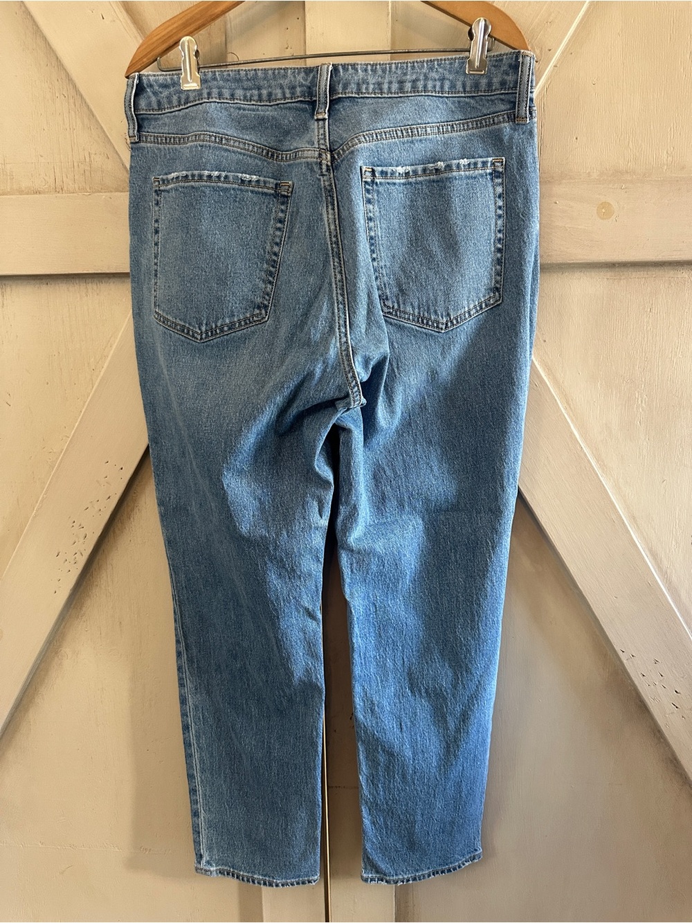 Old Navy OG Straight Jeans Women’s 12 High Rise Medium Wash Denim Ankle - Picture 5 of 7
